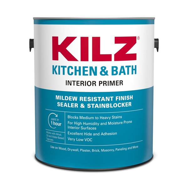 Kilz Premium Kitchen & Bath White Flat Water-Based Primer and Sealer 1 gal L204511